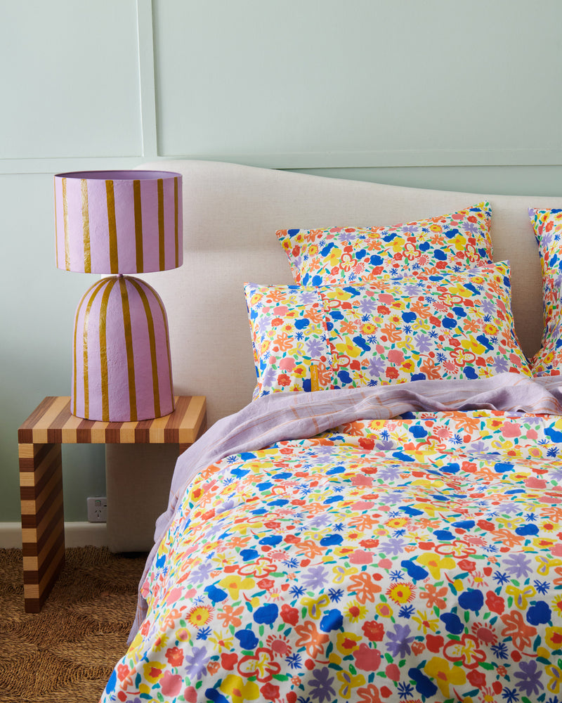 Kip&Co x Ken Done Summer Floral White Organic Cotton Pillowcases