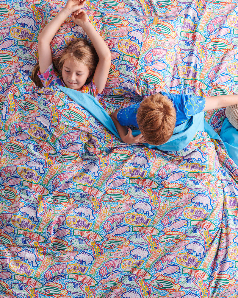 Kip&Co x Ken Done Rainbow Fish Organic Cotton Quilt Cover