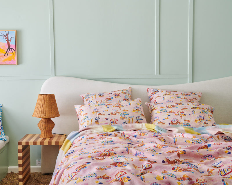 Kip&Co x Ken Done Beach Days Linen European Pillowcases