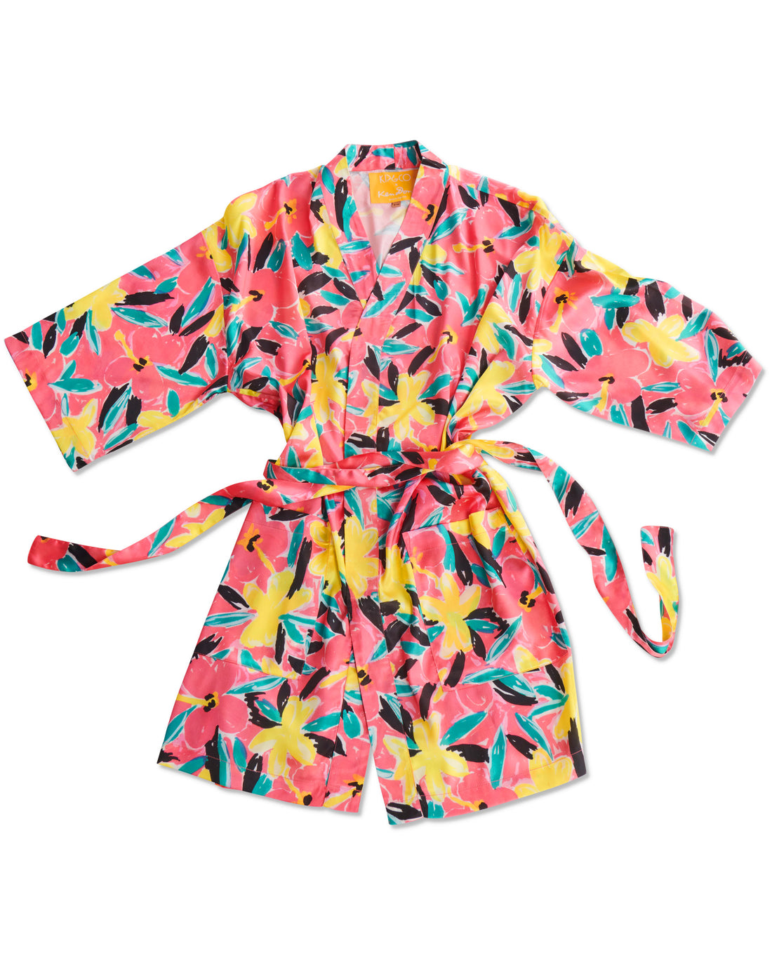 Kip&Co x Ken Done Pinky Dreaming Satin Robe