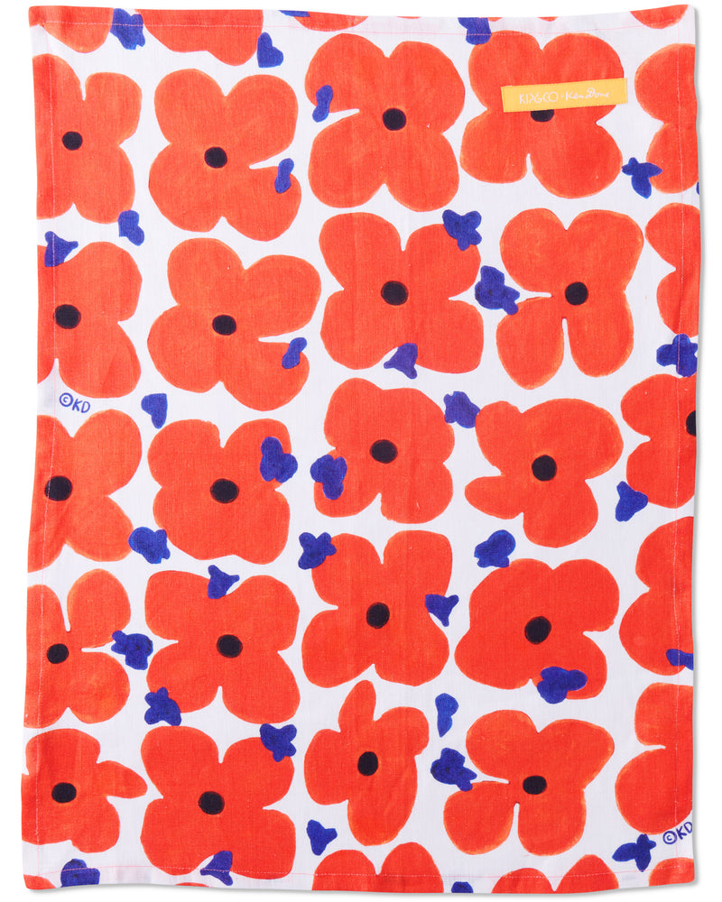 Kip&Co x Ken Done Pop Floral Linen Tea Towel