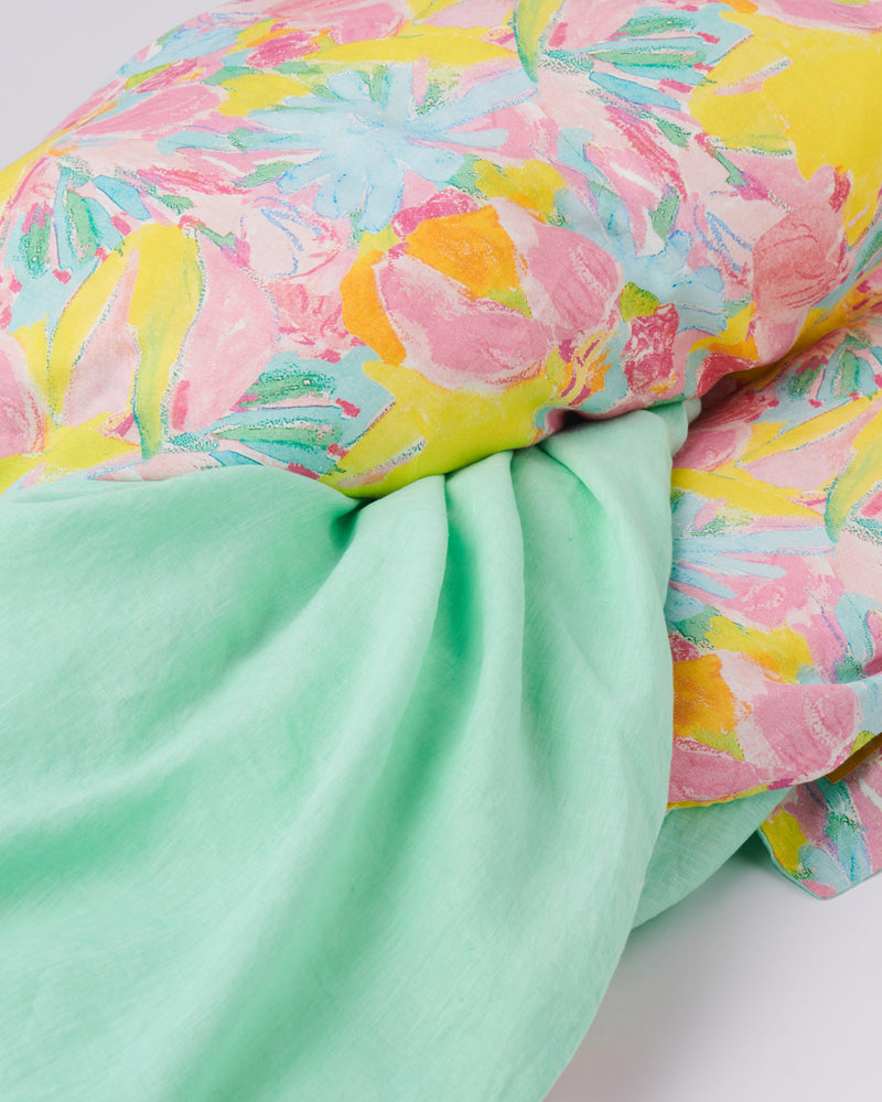 Kip&Co x Ken Done Pastel Blooms Linen Quilt Cover