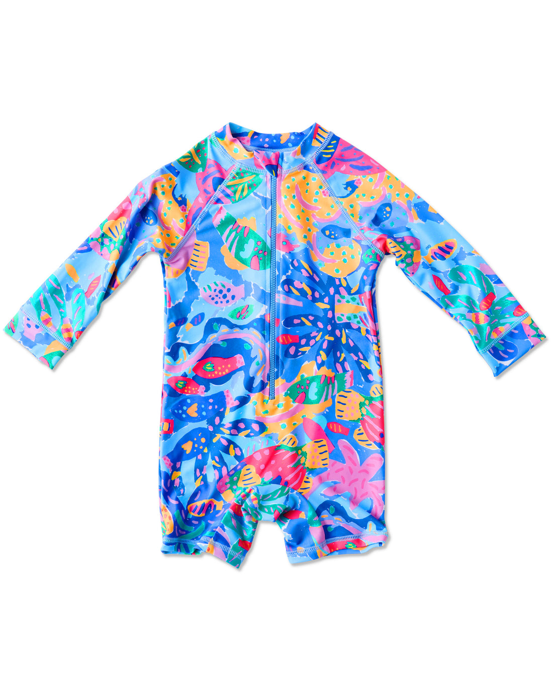 Kip&Co x Ken Done Reef Garden Baby Long Sleeve Zip Bathers