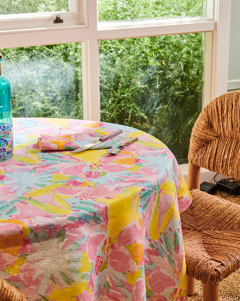 Kip&Co x Ken Done Pastel Blooms Linen Tablecloth