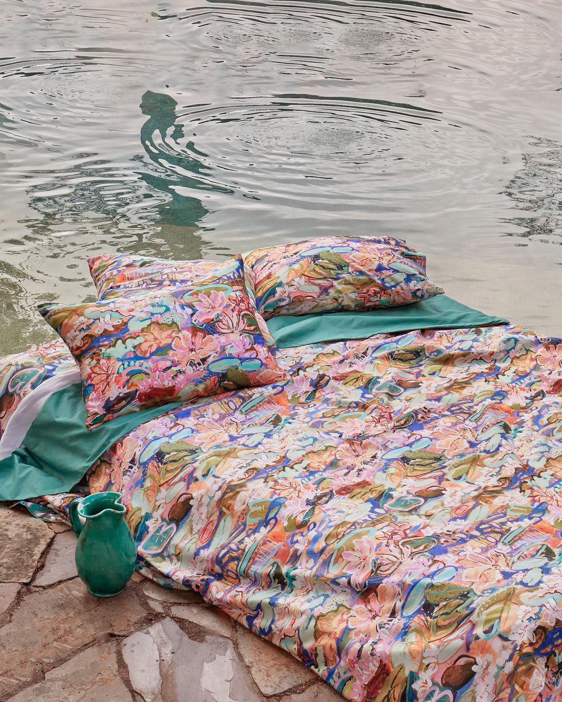 Kip&Co x Kezz Brett Waterlily Waterway Organic Cotton Pillowcases