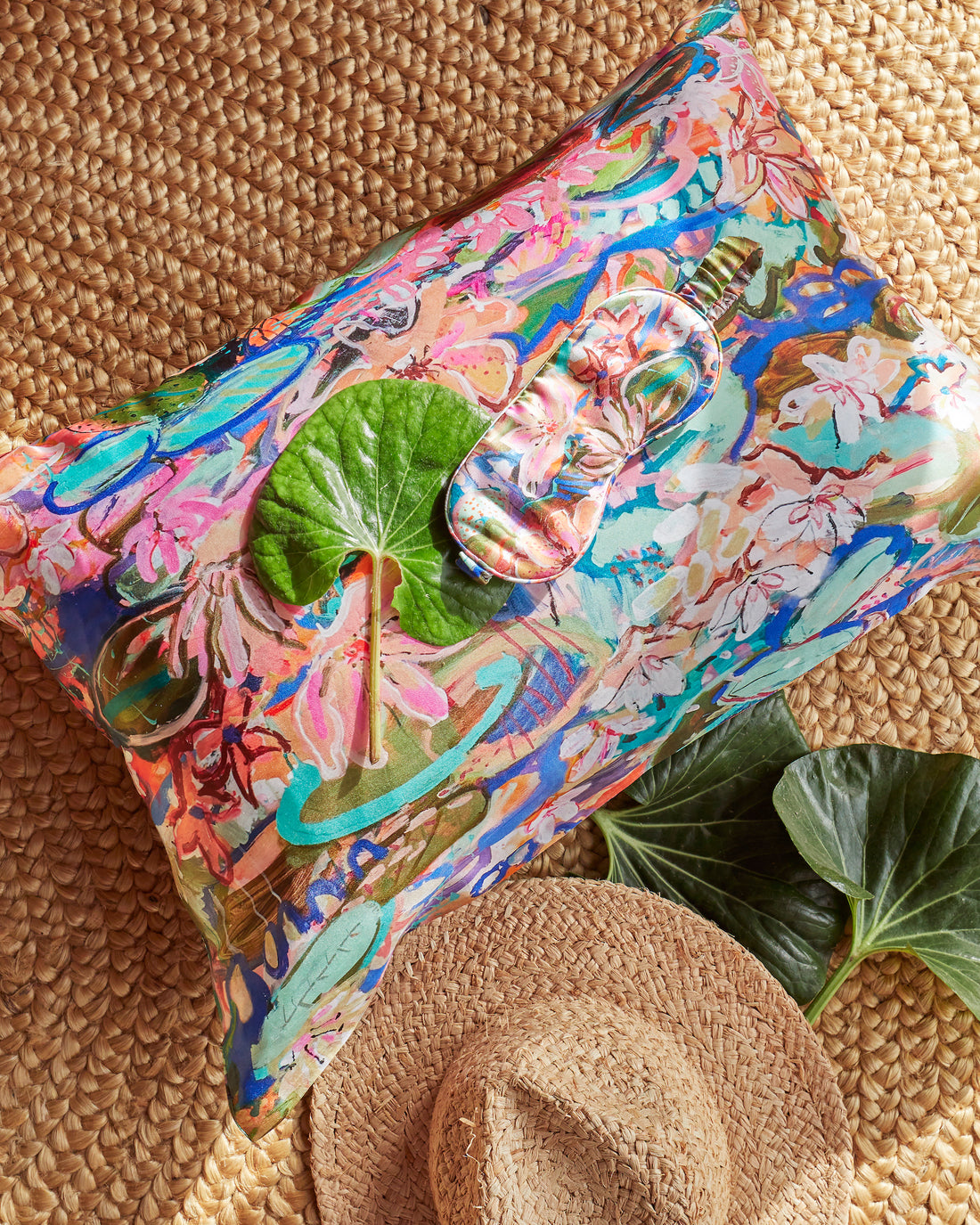 Kip&Co x Kezz Brett Waterlily Waterway Silk Pillowcase