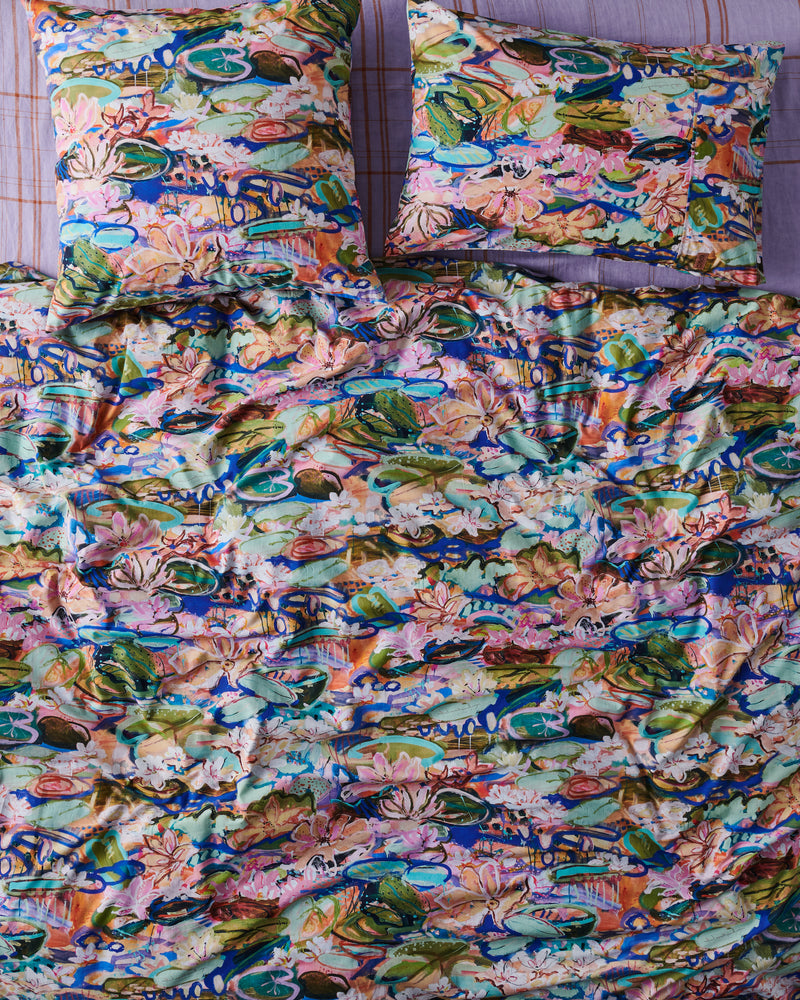 Kip&Co x Kezz Brett Waterlily Waterway Organic Cotton Quilt Cover