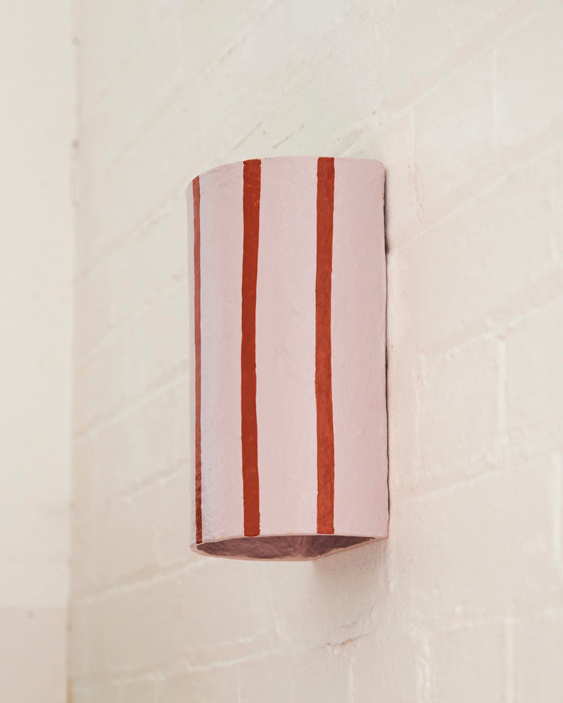 Cappuccino Paper Mache Tunnel Sconce Cover