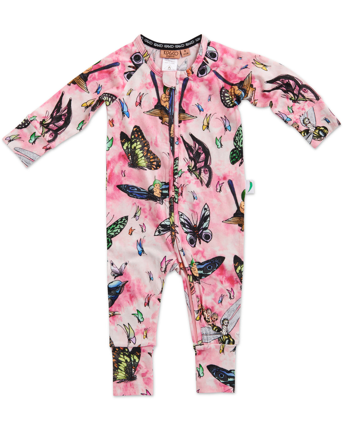 Kip&Co x May Gibbs Fly Baby Organic Long Sleeve Zip Romper