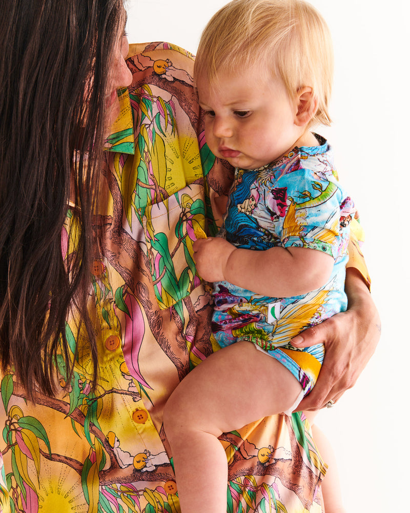 Kip&Co x May Gibbs Waterworld Organic Short Sleeve Romper