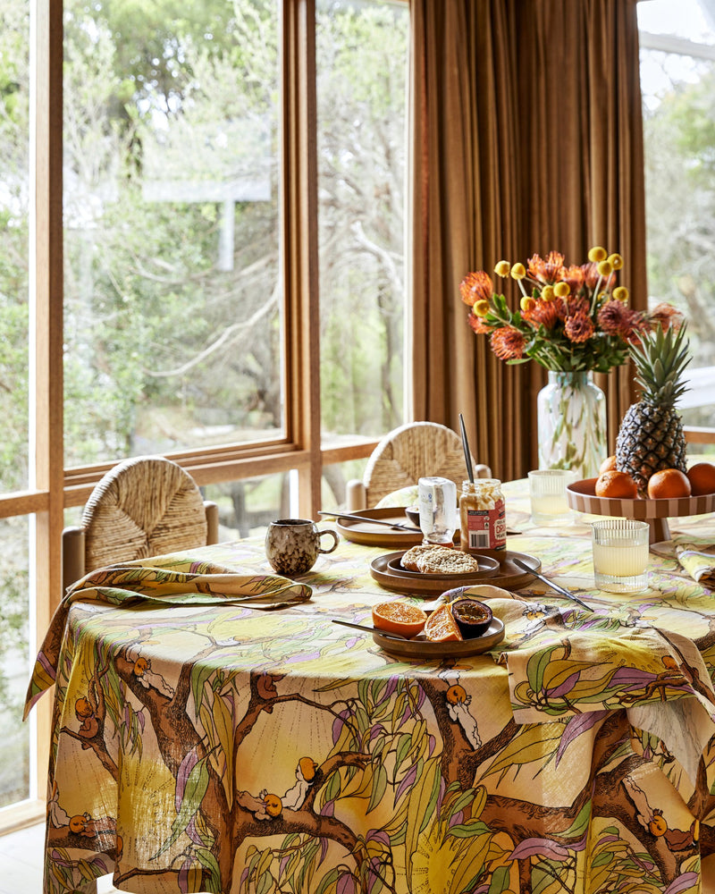 Kip&Co x May Gibbs Sunrise Delight Linen Tablecloth