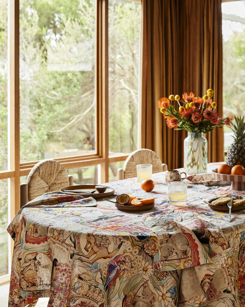 Kip&Co x May Gibbs Bush Friends Linen Tablecloth