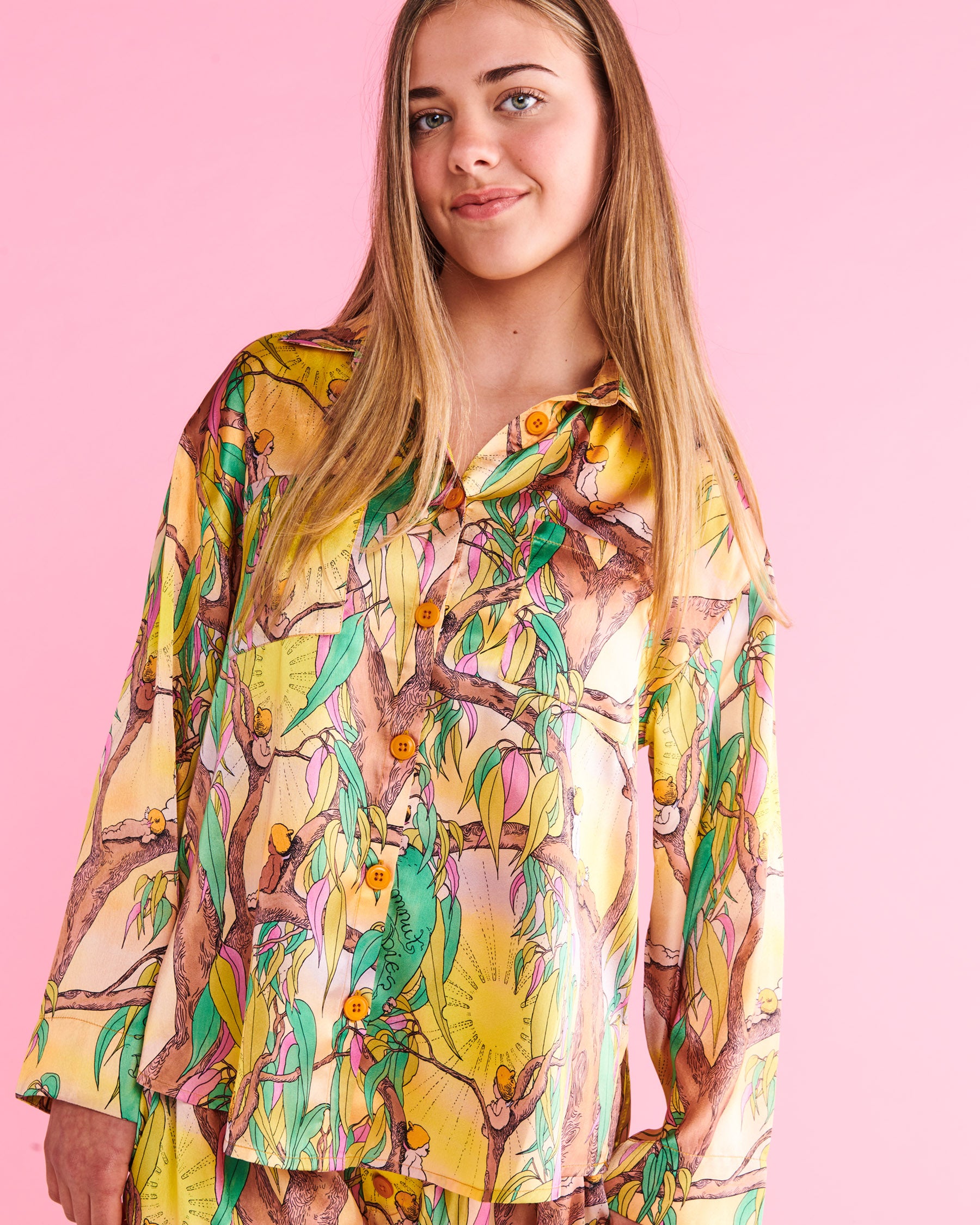 Kip&Co x May Gibbs Sunrise Delight Satin Teen Long Sleeve Shirt & Pant