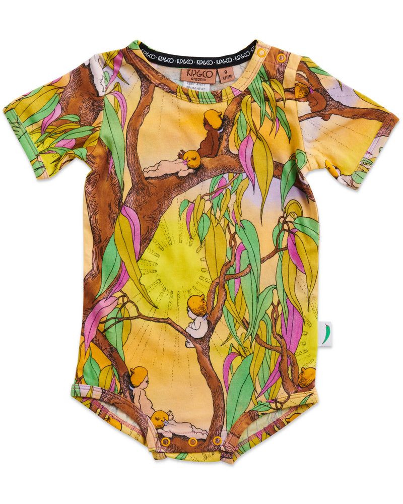 Kip&Co x May Gibbs Sunrise Delight Organic Short Sleeve Romper