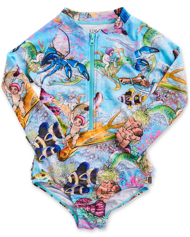 Kip&Co x May Gibbs Waterworld Long Sleeve Bathers