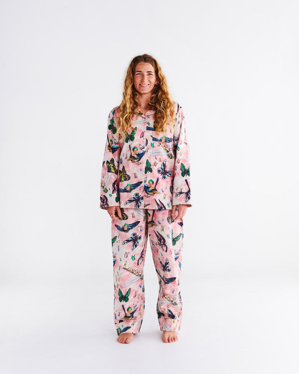 Kip&Co x May Gibbs Fly Baby Flannelette Adult Long Sleeve Shirt & Pant Pyjama Set