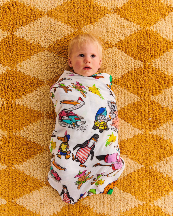 Kip&Co x May Gibbs Out and About Bamboo Swaddle