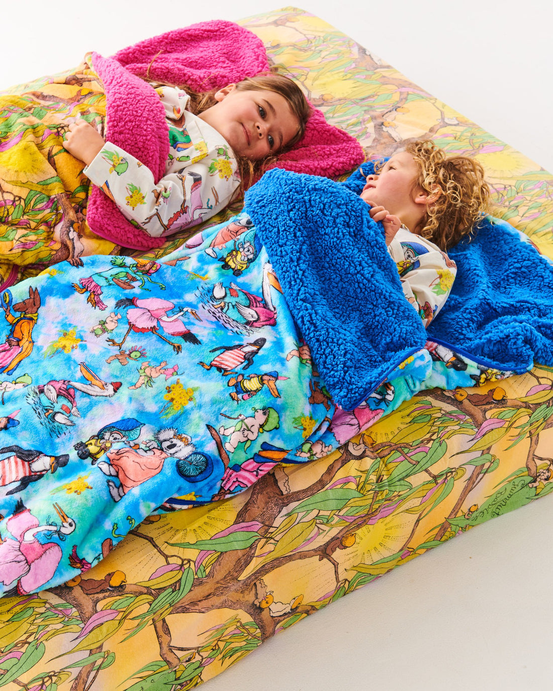 Kip&Co x May Gibbs Sunrise Delight Sherpa Kids Sleeping Bag