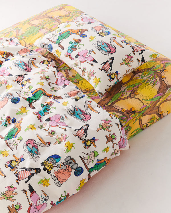 Kip&Co x May Gibbs Out and About Flannelette Pillowcase
