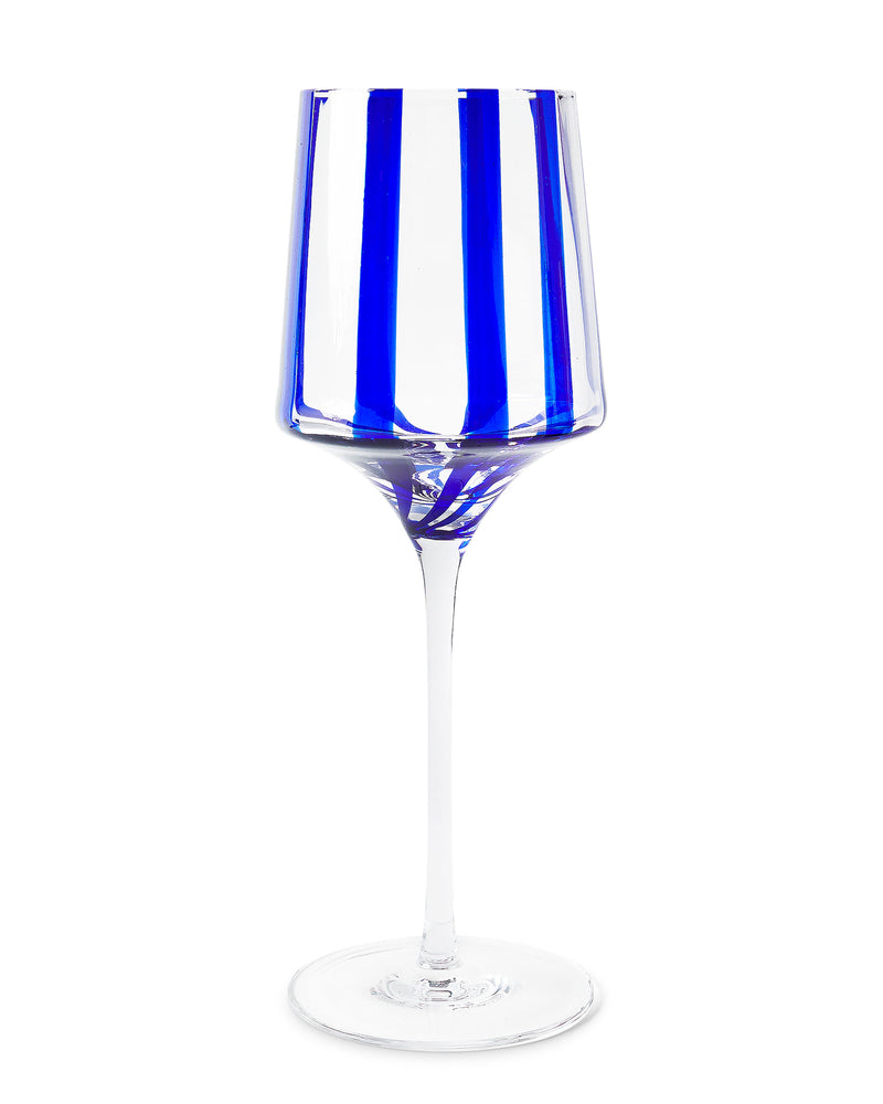 Mykonos Stripe Vino Glass 2P Set