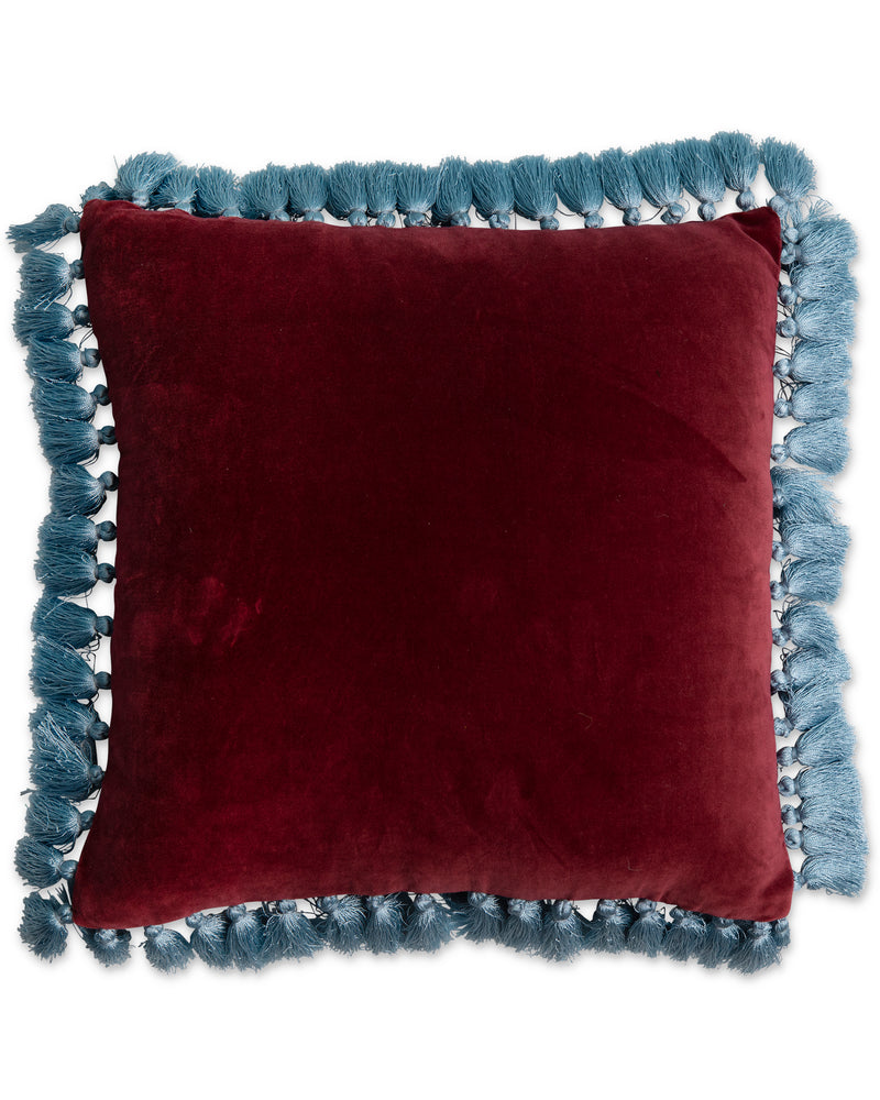 Pomegranate Velvet Tassel Cushion