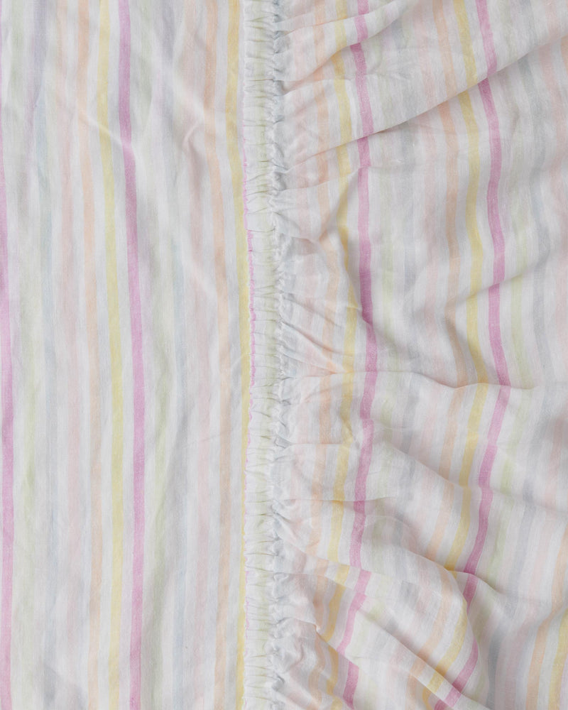 Portofino Stripe Linen Fitted Sheet