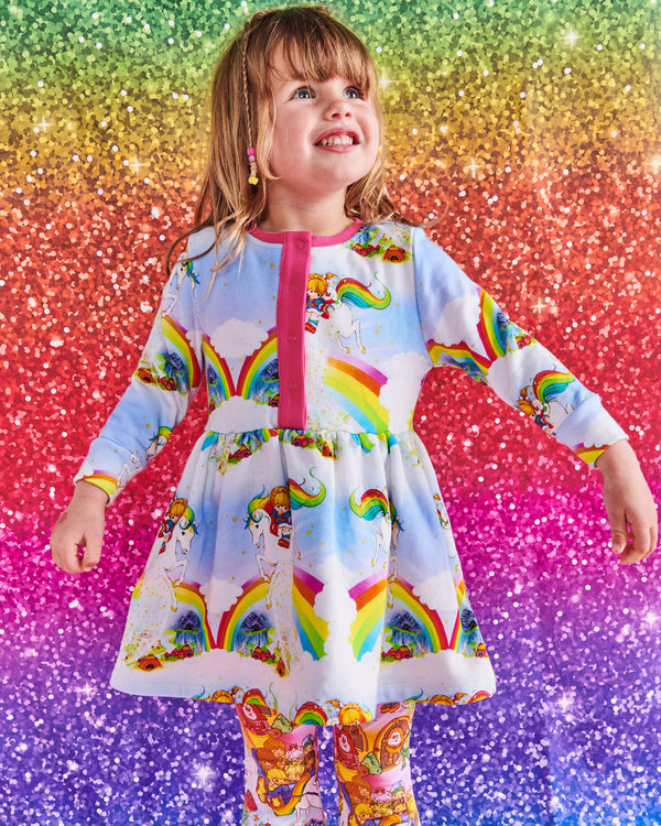 Kip&Co x Rainbow Brite Magic Sky Organic Cotton Winter Dress