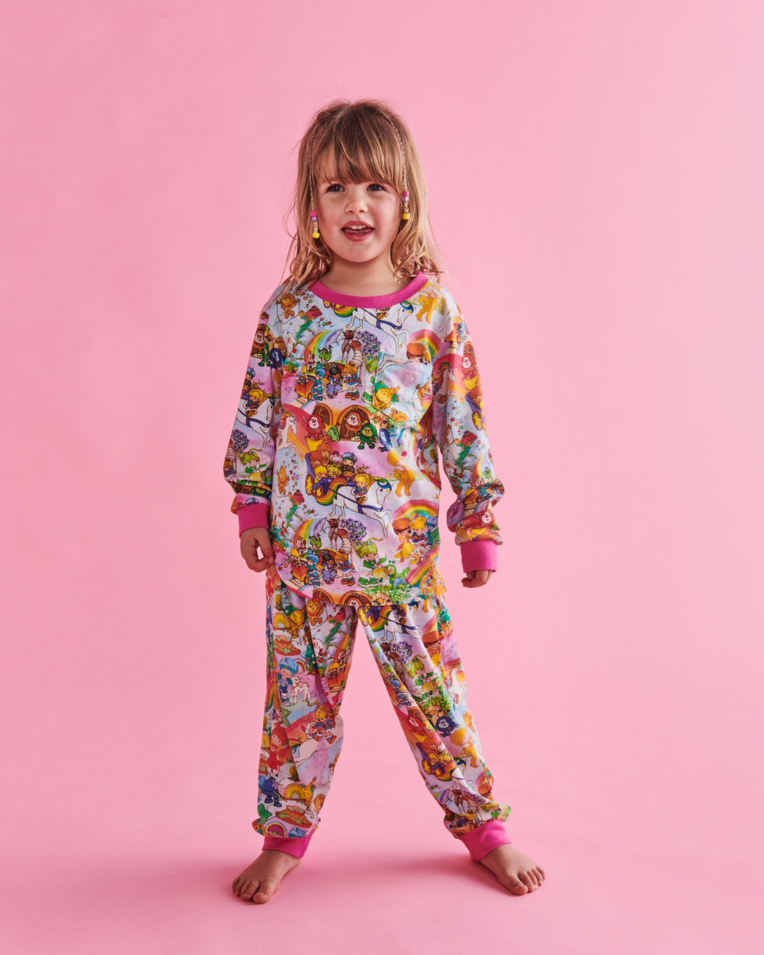 Kip&Co x Rainbow Brite Brite Side Organic Cotton Long Sleeve Top & Pant Pyjama Set