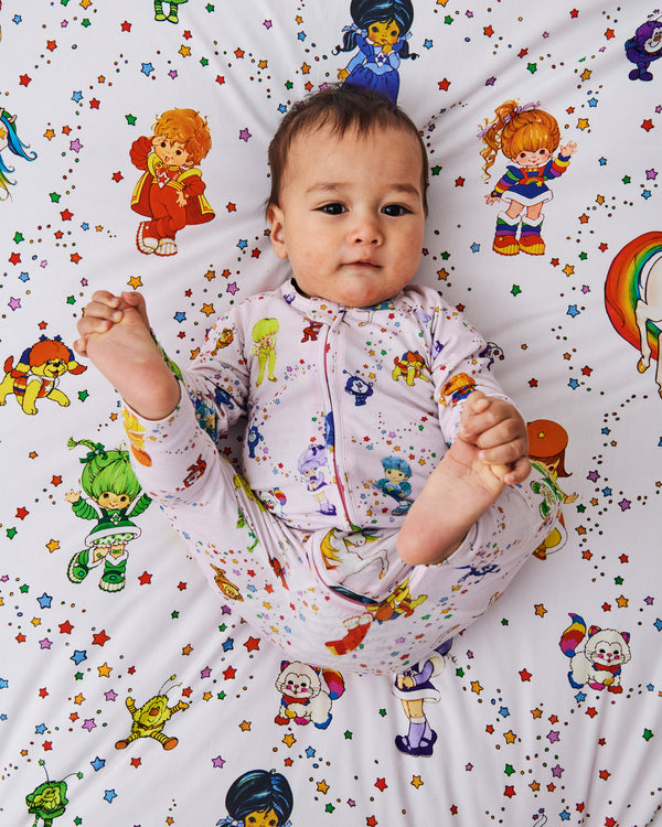 Kip&Co x Rainbow Brite Star Shower Organic Cotton Baby Fitted Sheet