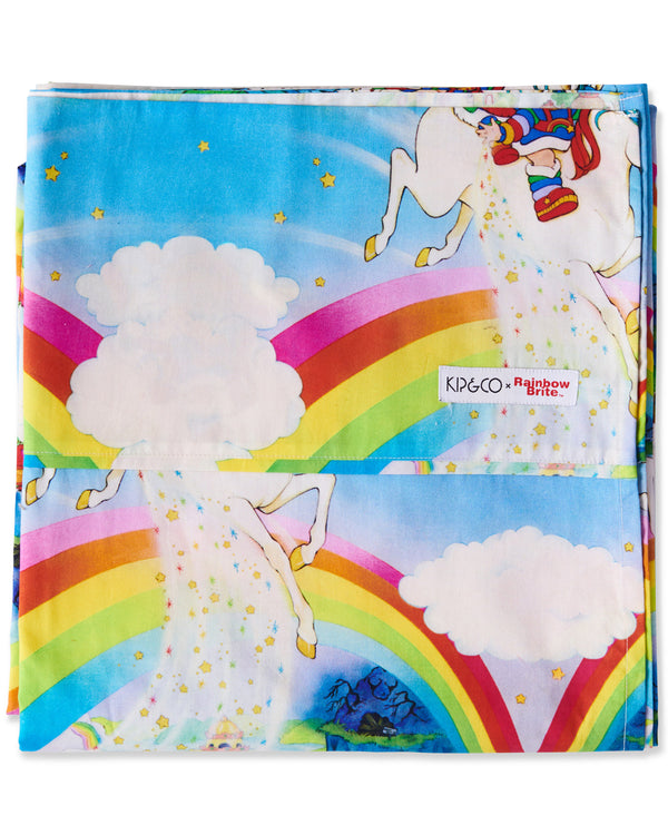 Kip&Co x Rainbow Brite Magic Sky Organic Cotton Flat Sheet
