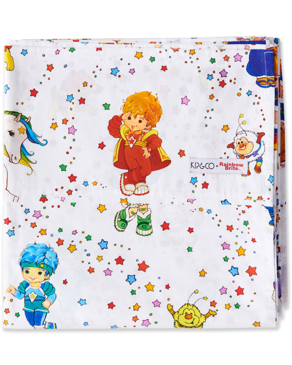 Kip&Co x Rainbow Brite Star Shower Organic Cotton Flat Sheet