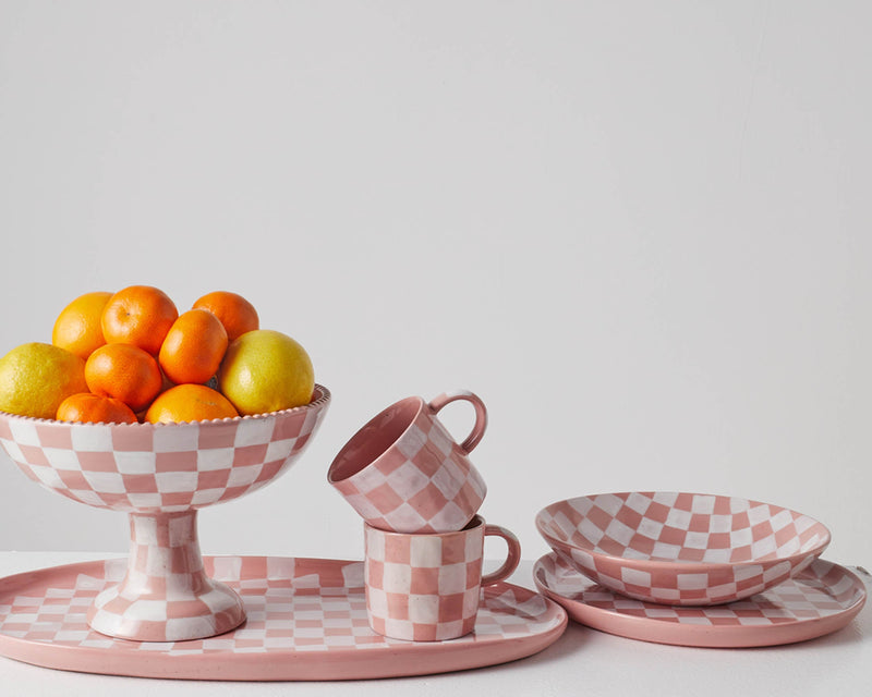 Checkered Ceramic 18 Piece Set