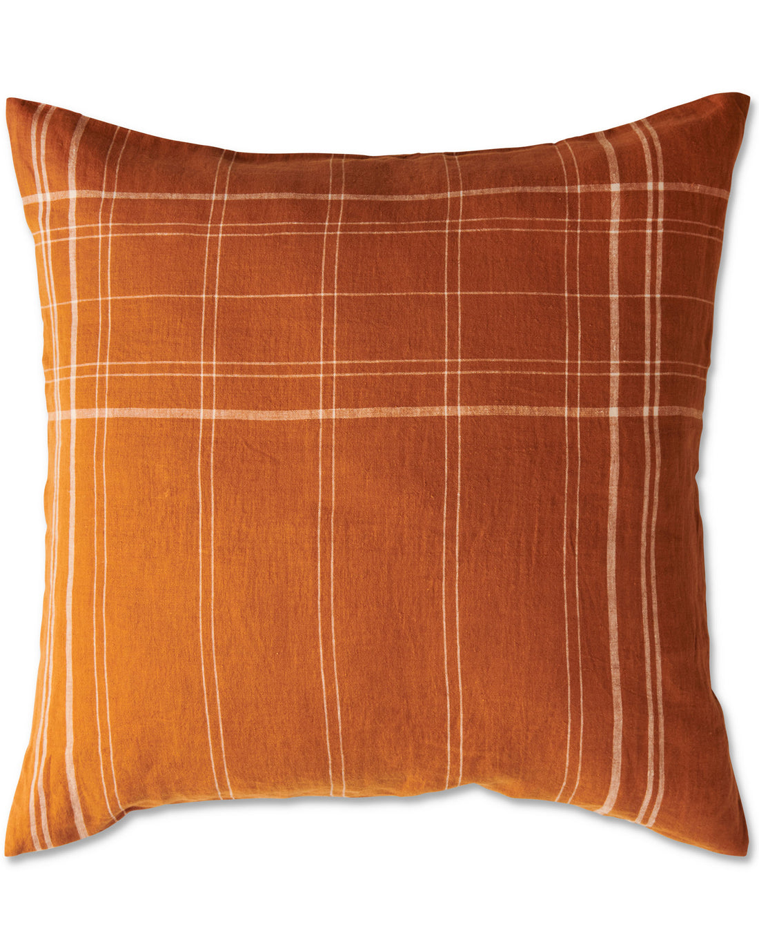 Santa Monica Pecan Tartan Linen European Pillowcases