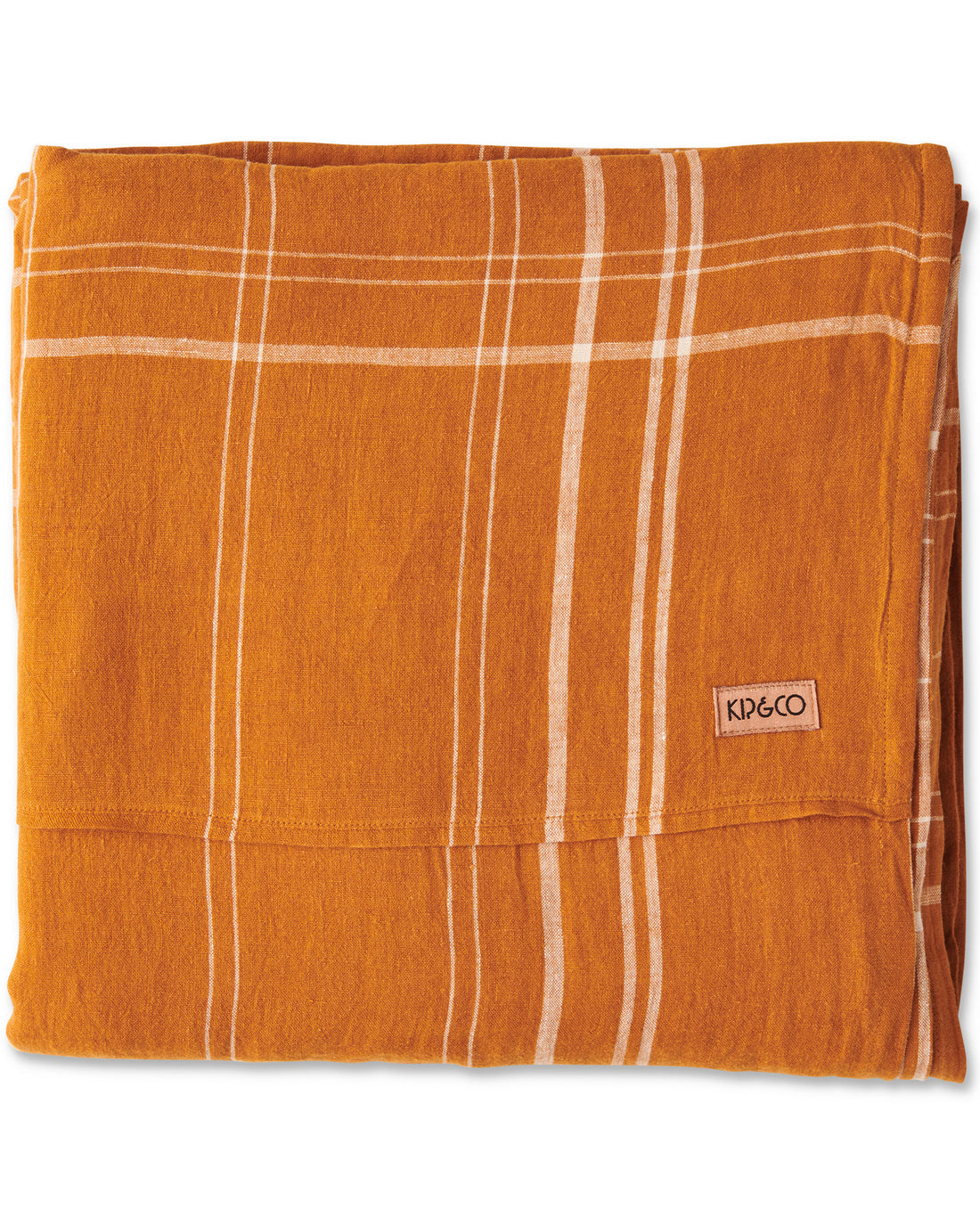 Santa Monica Pecan Tartan Linen Flat Sheet