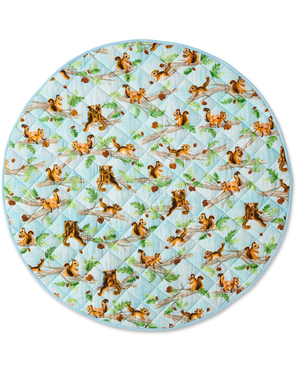 Squirrel Scurry Quilted Baby Play Mat