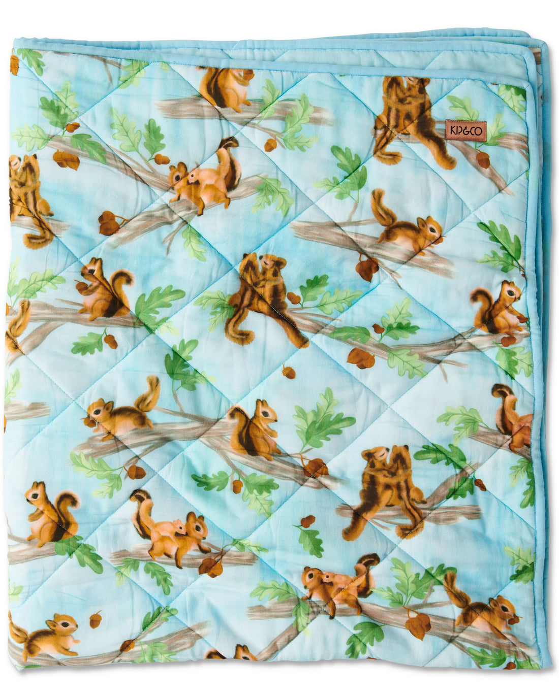 Squirrel Scurry Organic Cotton Quilted Cot Bedspread