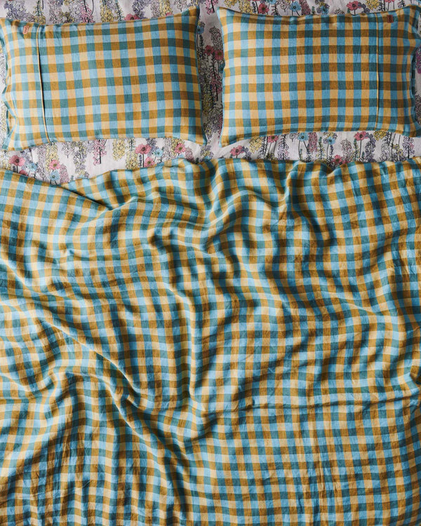 Marigold Tartan Linen Pillowcases