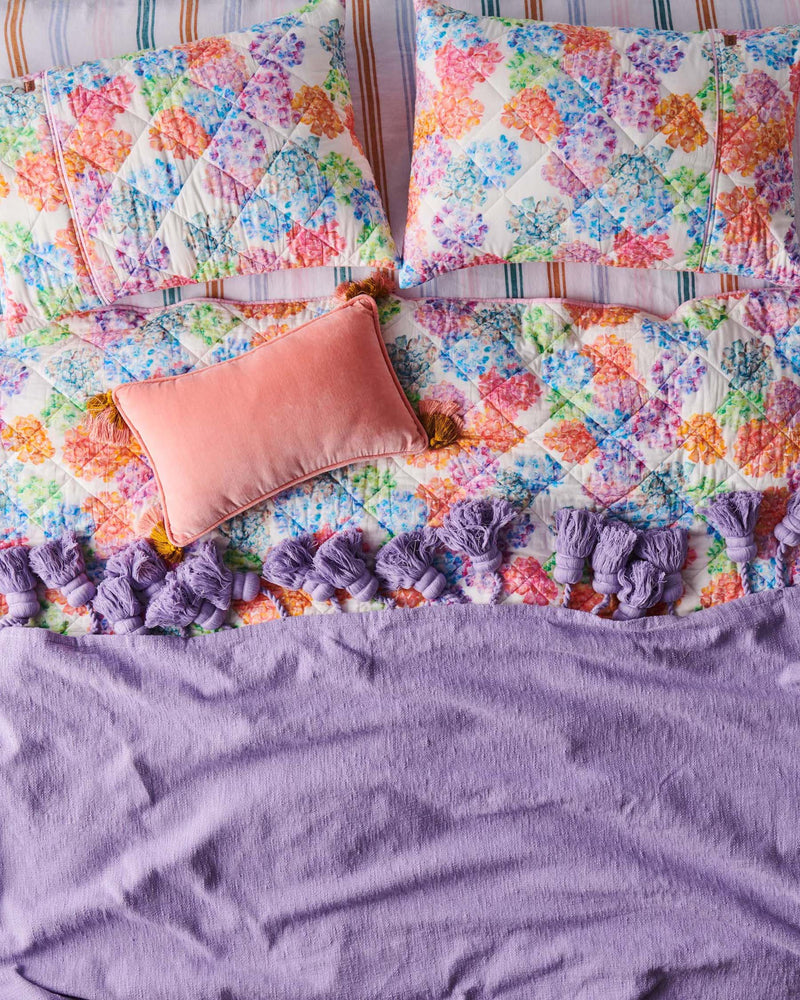 Hiding In The Hydrangeas Organic Cotton Quilted Pillowcases