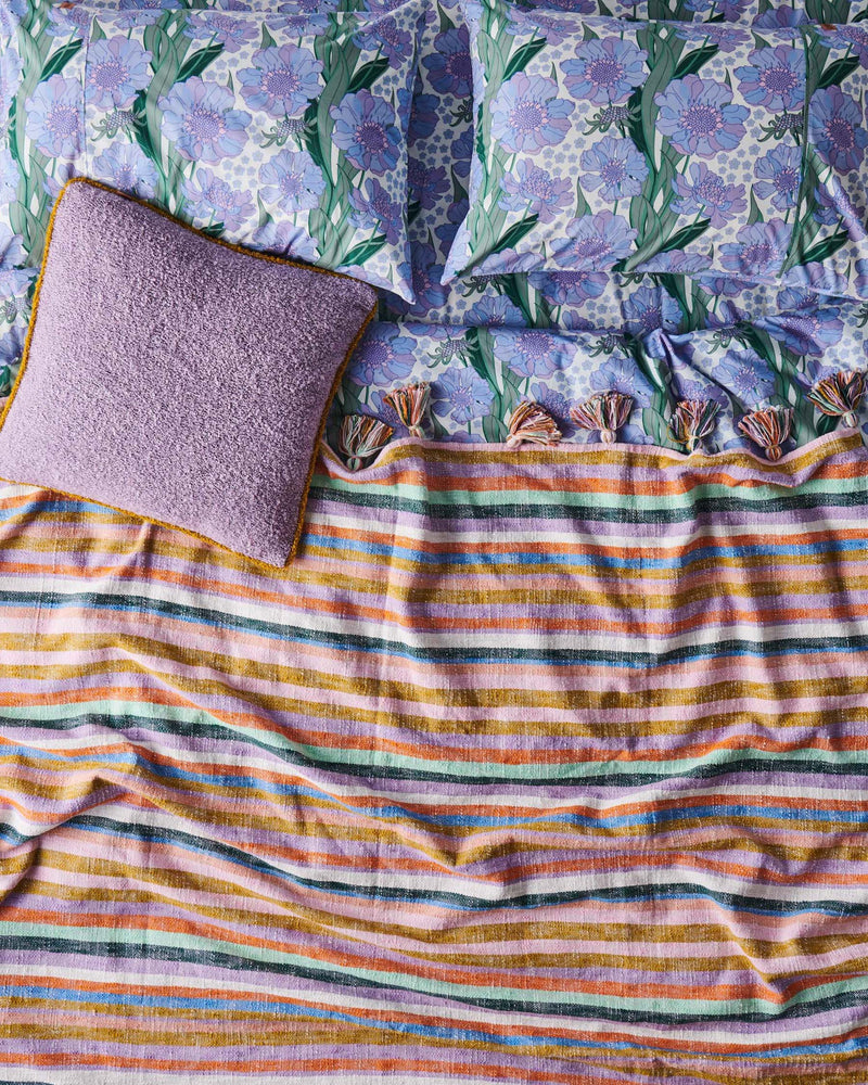 Azure Stripe Woven Throw