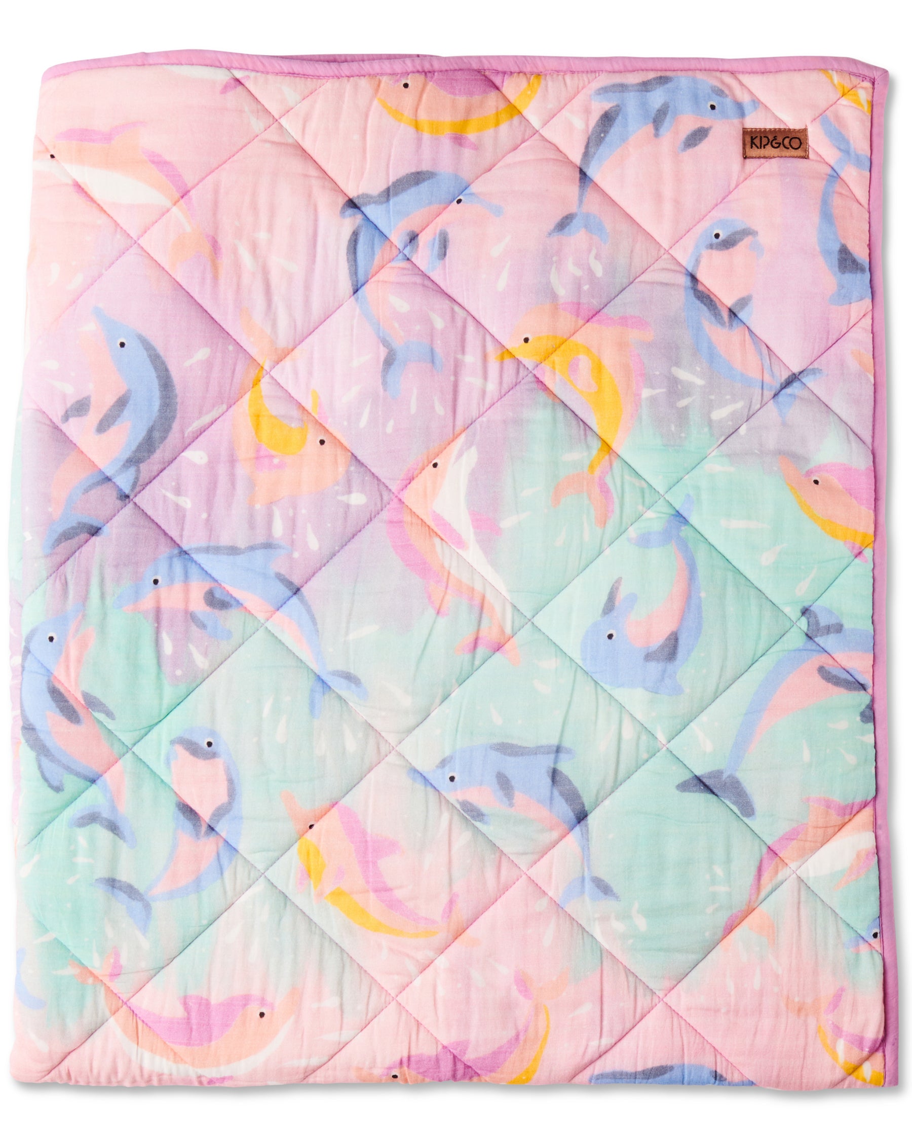 Dolphin Magic Organic Cotton Quilted Cot Bedspread Kip&Co