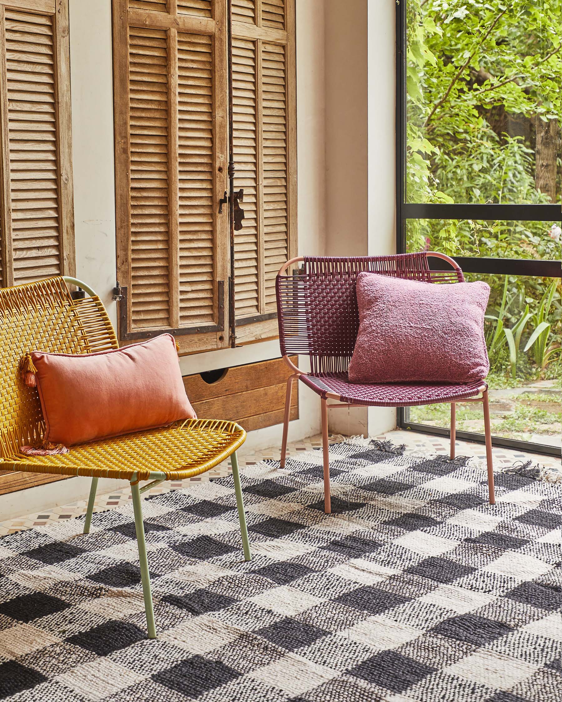 Black and White Gingham Jute Rug Kip&Co