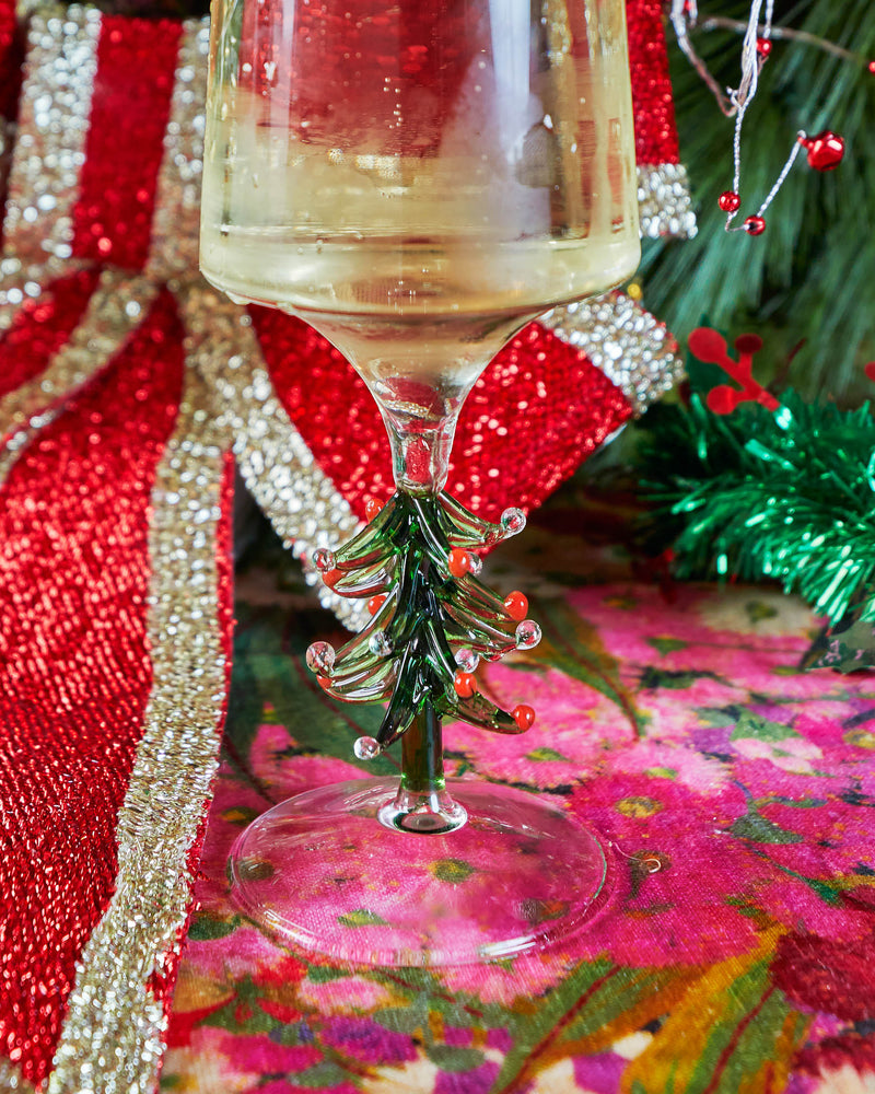 Oh Christmas Tree Wine Glass 2P Set