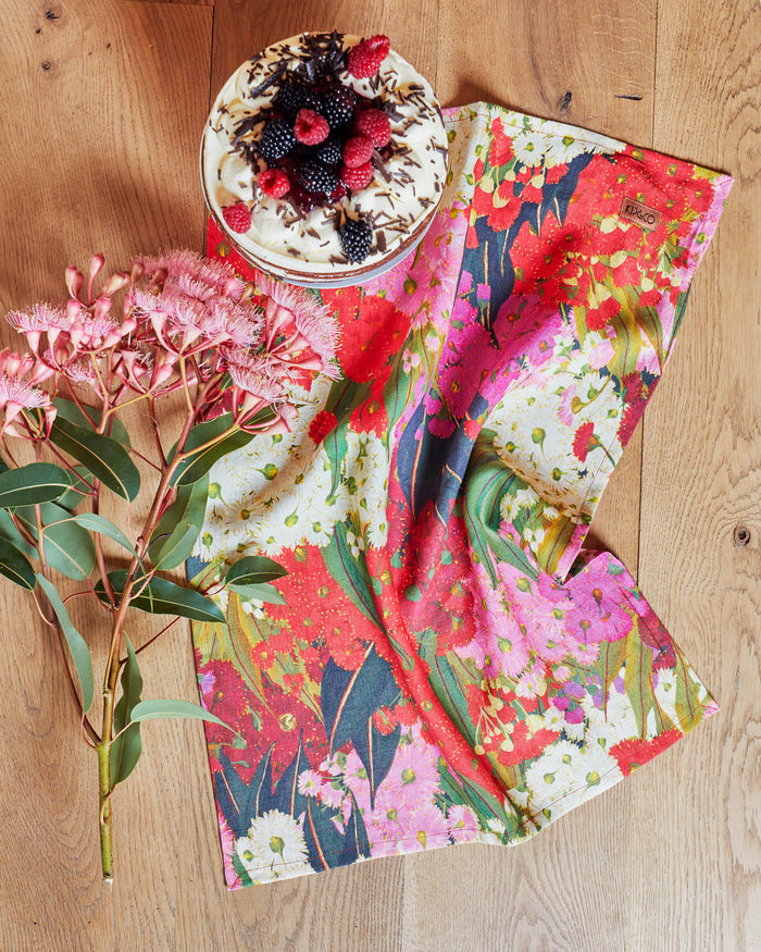Australian Bush Blossom Tea Towel