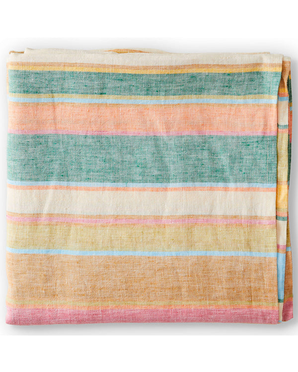 Fez Stripe Round Linen Tablecloth
