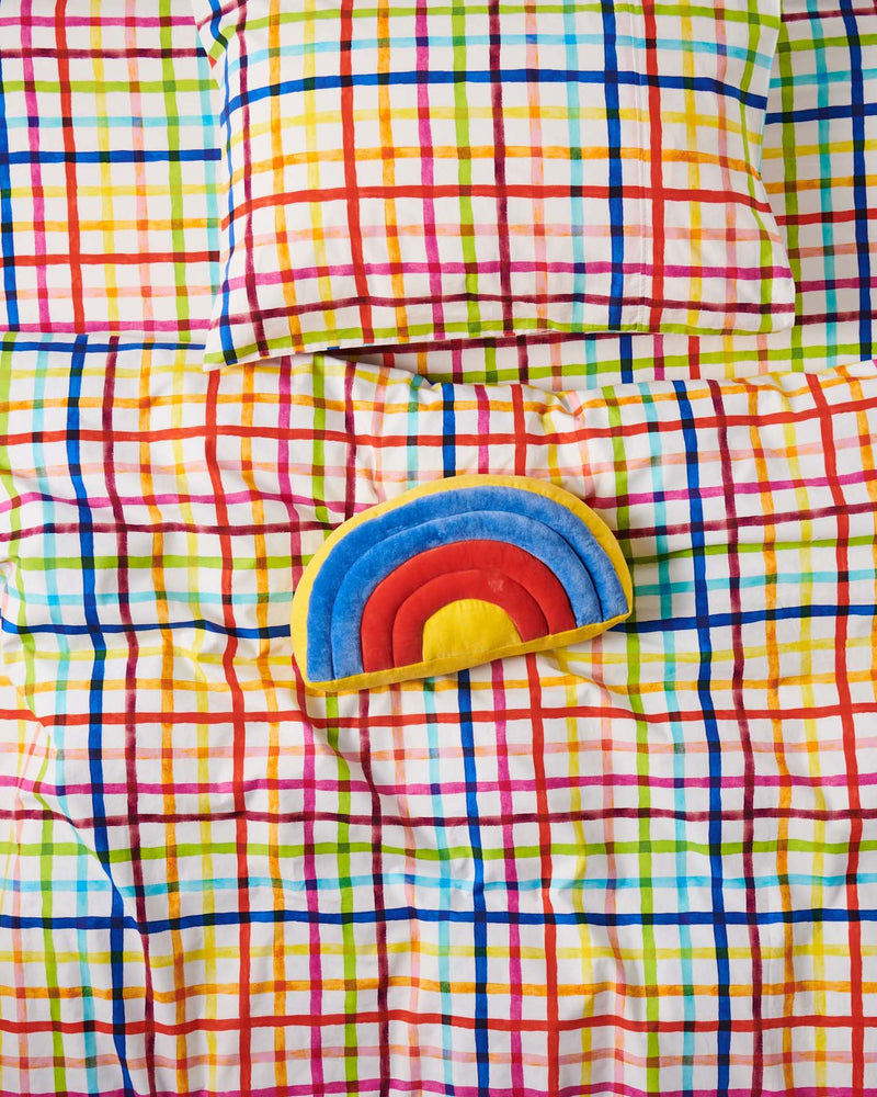 Magical Velvet Rainbow Cushion