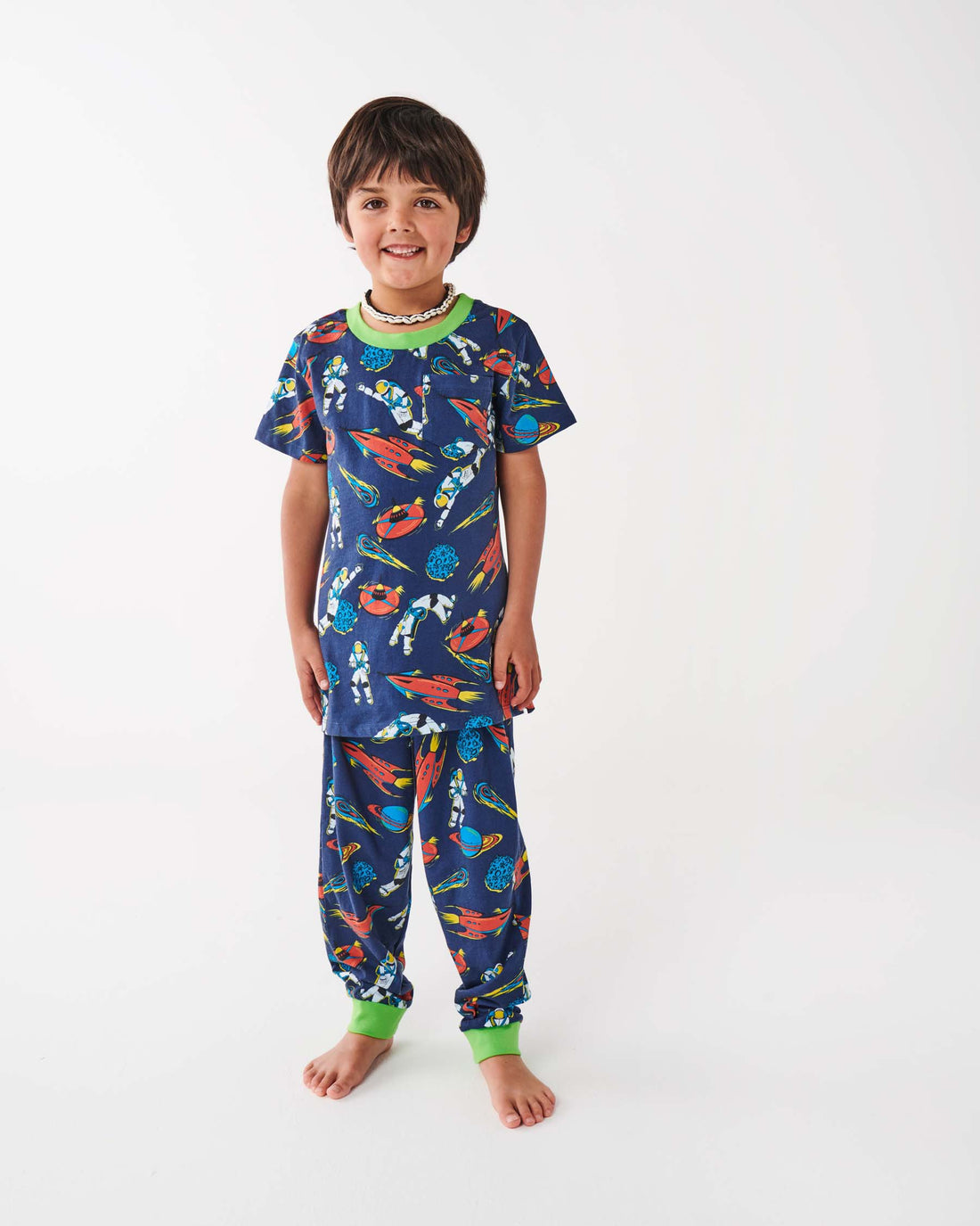 Outer Space Organic Cotton Short Sleeve Tee & Pants Pyjama Set