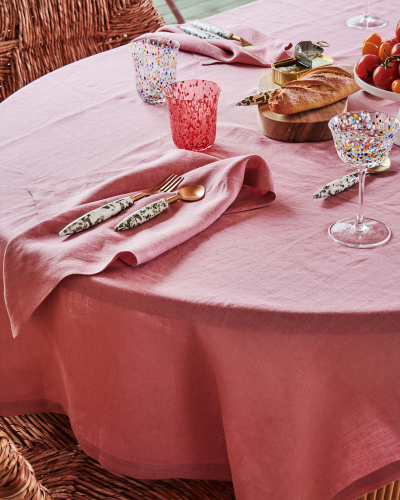 Peony Rectangular Linen Tablecloth