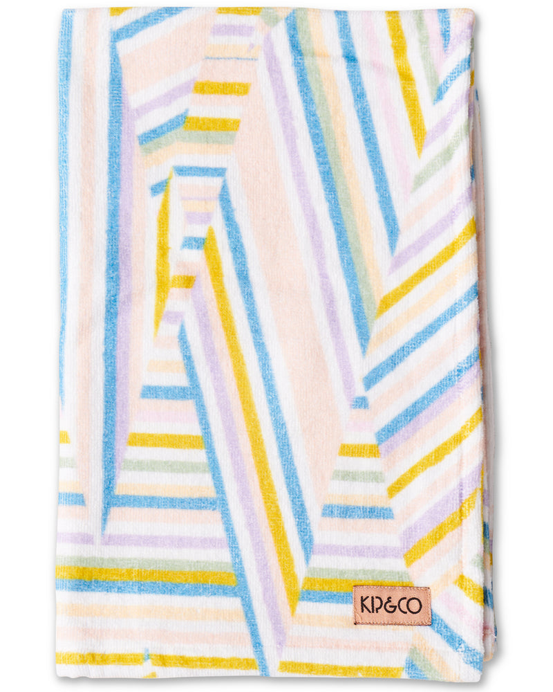 Stripes of Paros Printed Terry Hand Towel