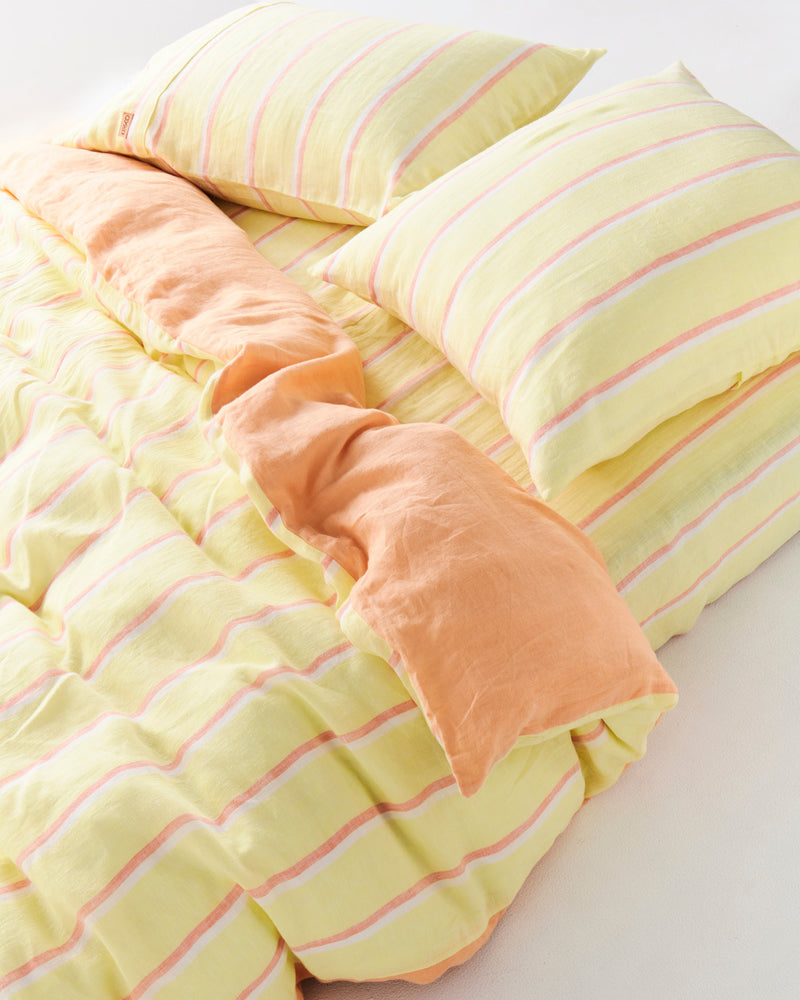 Pina Colada Stripe Linen European Pillowcases