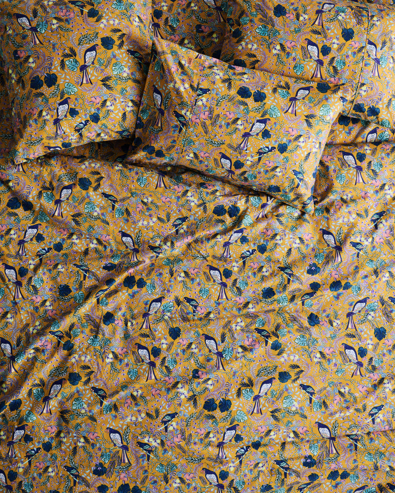 Birds Of Paradise Organic Cotton Quilt Cover